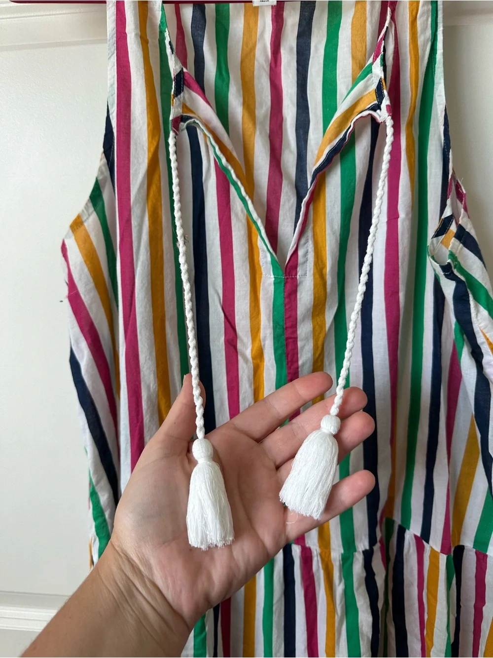 J.Crew Colorful Striped Tiered Midi Dress 100% Cotton Size M
